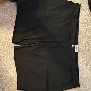 Black Flat Front Men's Shorts